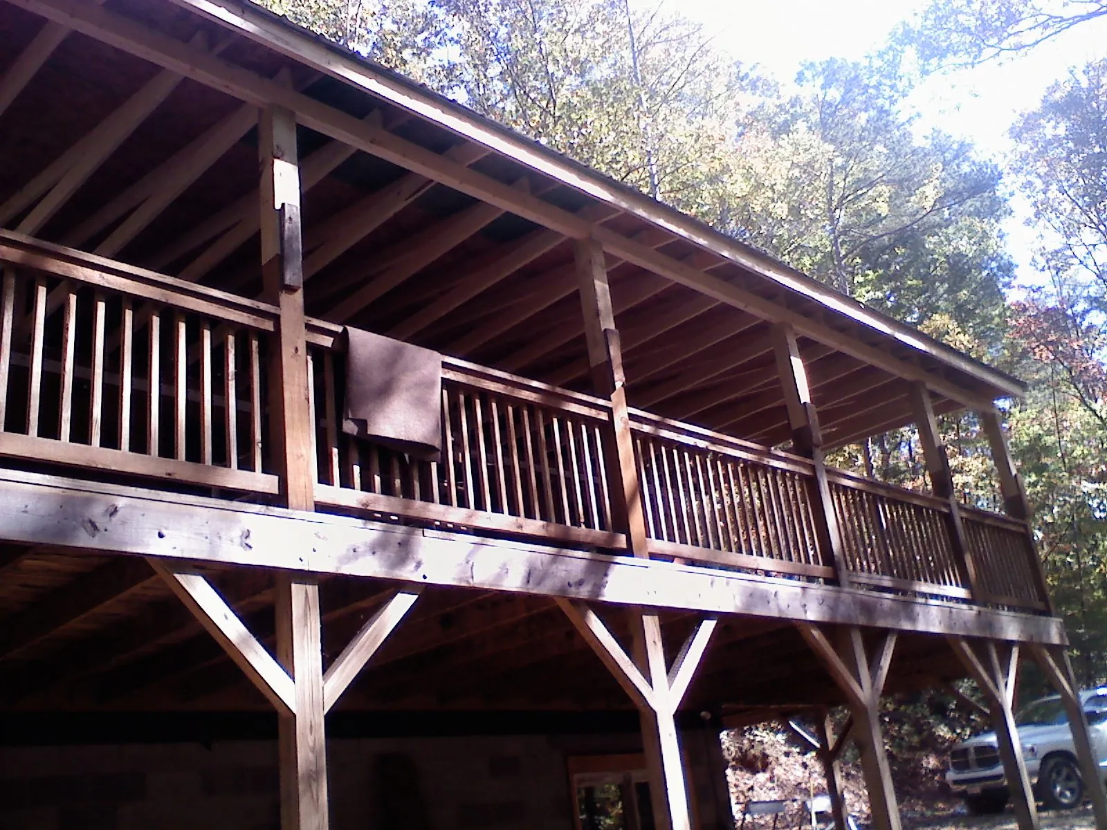 Timber framing under a new elevated porch and deck — Roof Leak Repair in Cave Creek by Roofing Brothers